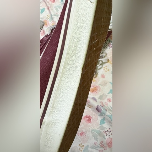 Maroon White Old School Sneakers Van Women Size 9.5 - Picture 8 of 16